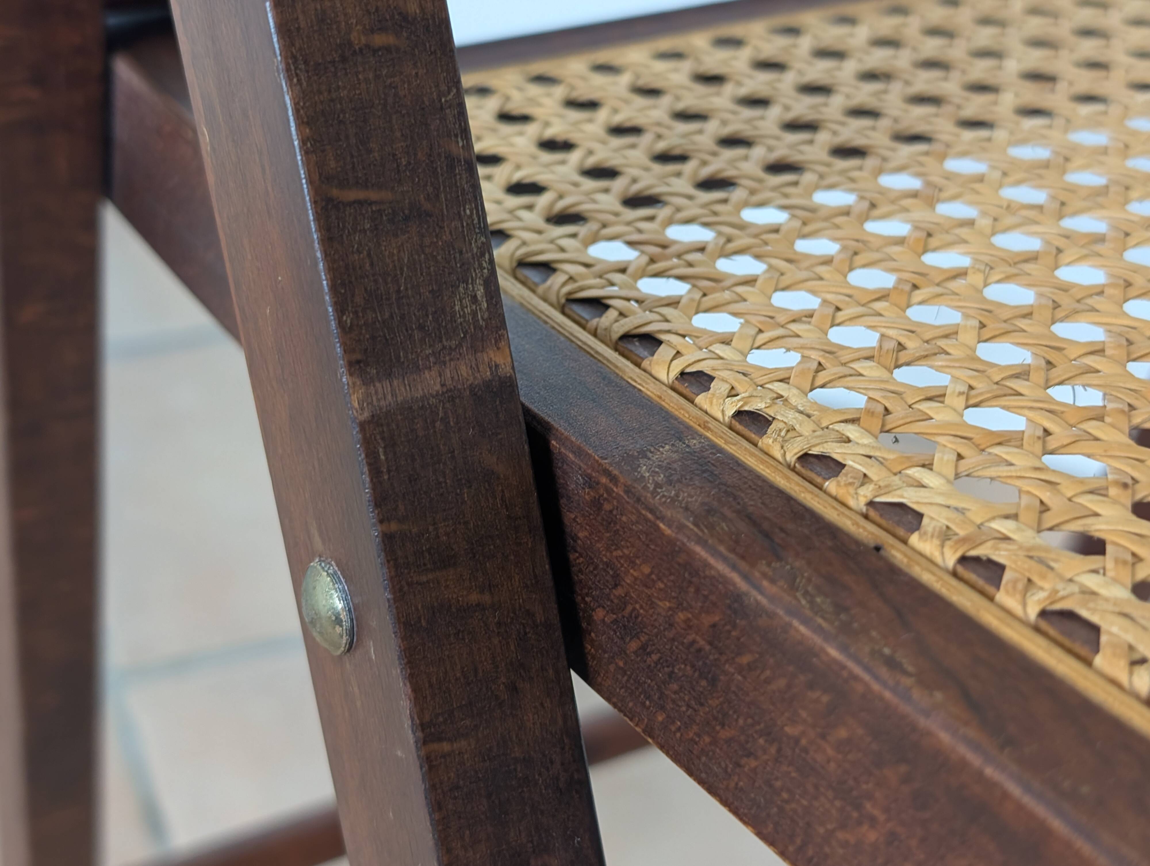 Vintage caned folding chair