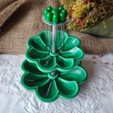 Vintage ceramic barbotine aperitif server "CADO France" came