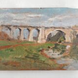 Pochade representing a viaduct
