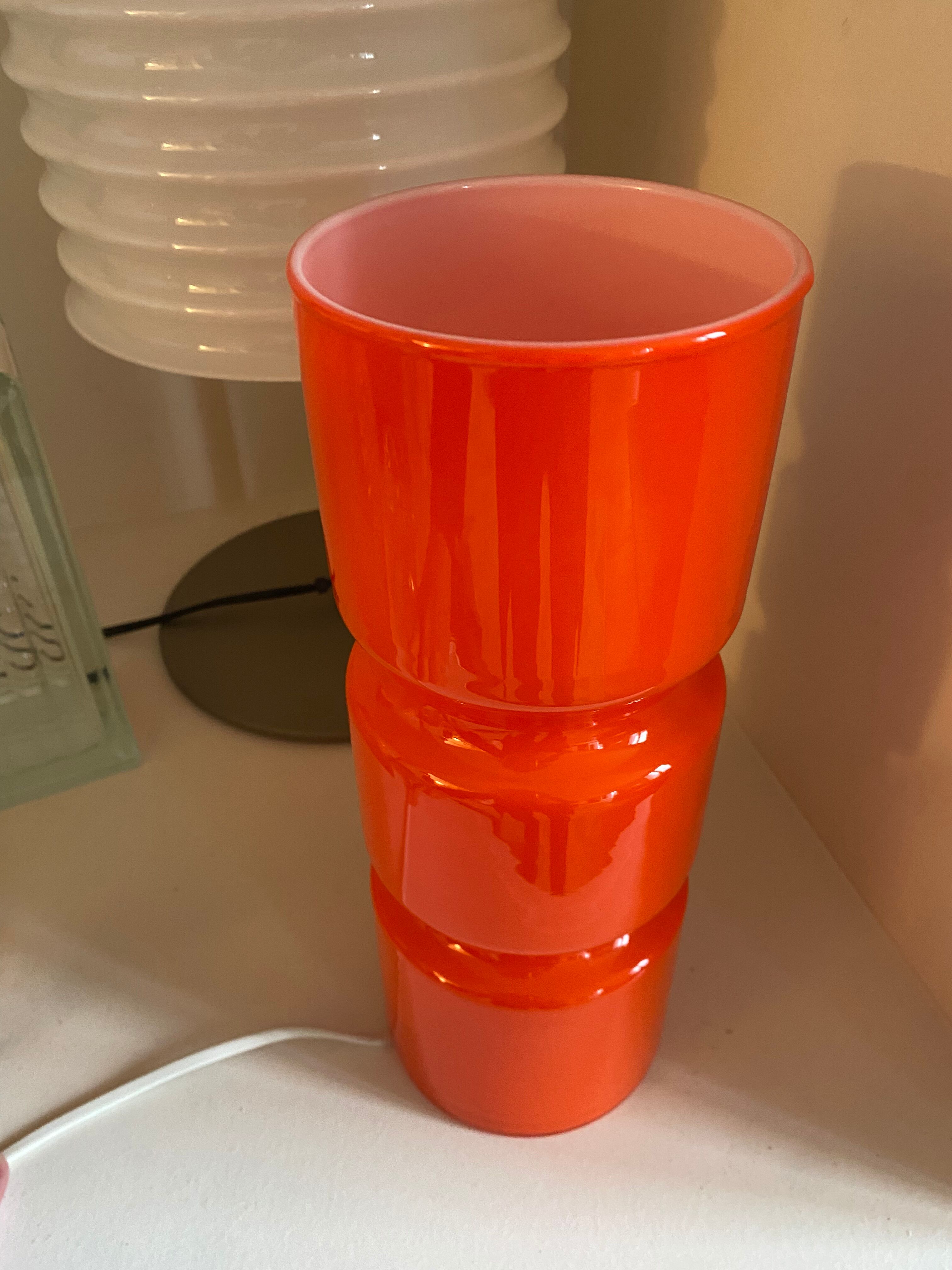 Lampe Fitz en verre orange Habitat vintage