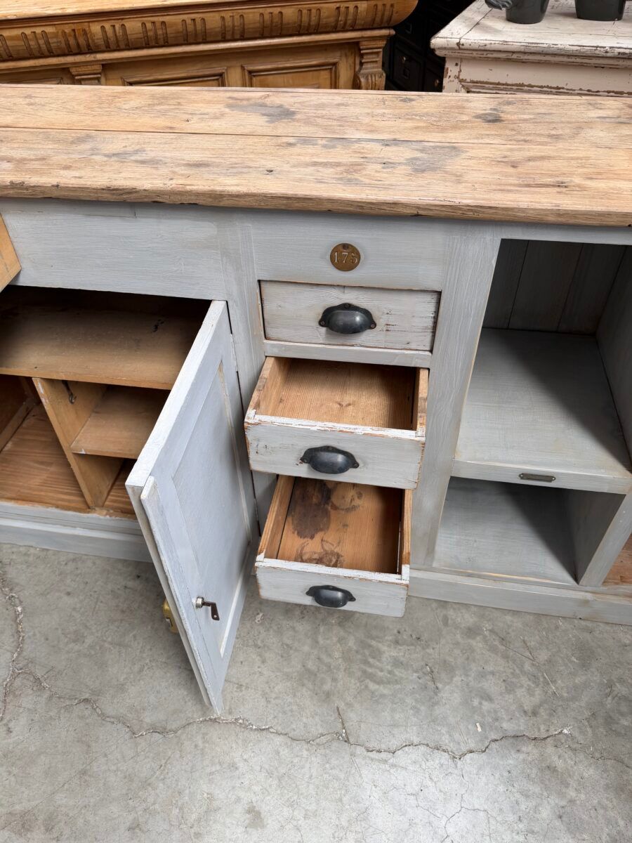 Grey patinated enfilade handcrafted.