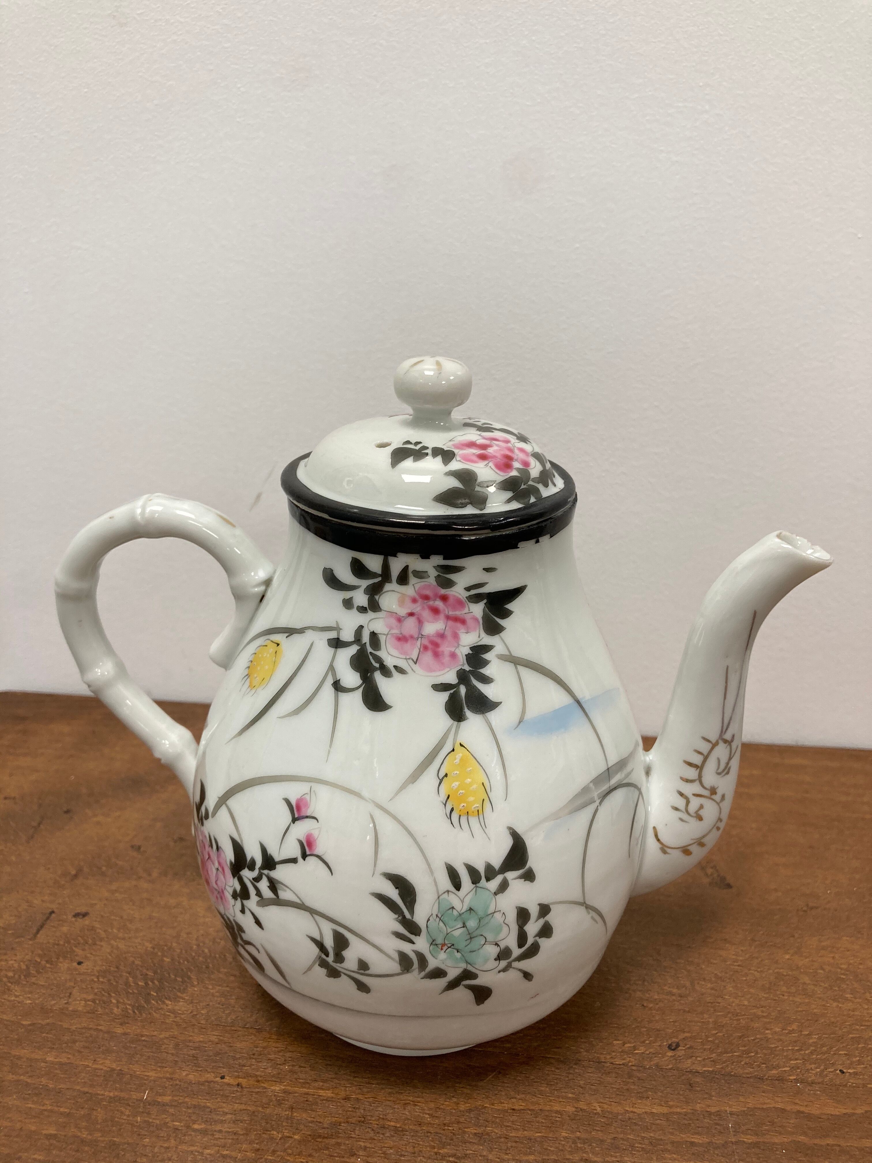 Hand-painted porcelain teapot