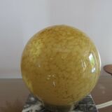 Glass lamp Clichy yellow and marble years 30/40