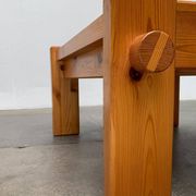 Vintage Scandinavian brutalist coffee table in Swedish pine by Yngve Ekström for Swedese, 1970s.