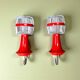 Pair Red Mid Century Modern wall lamps