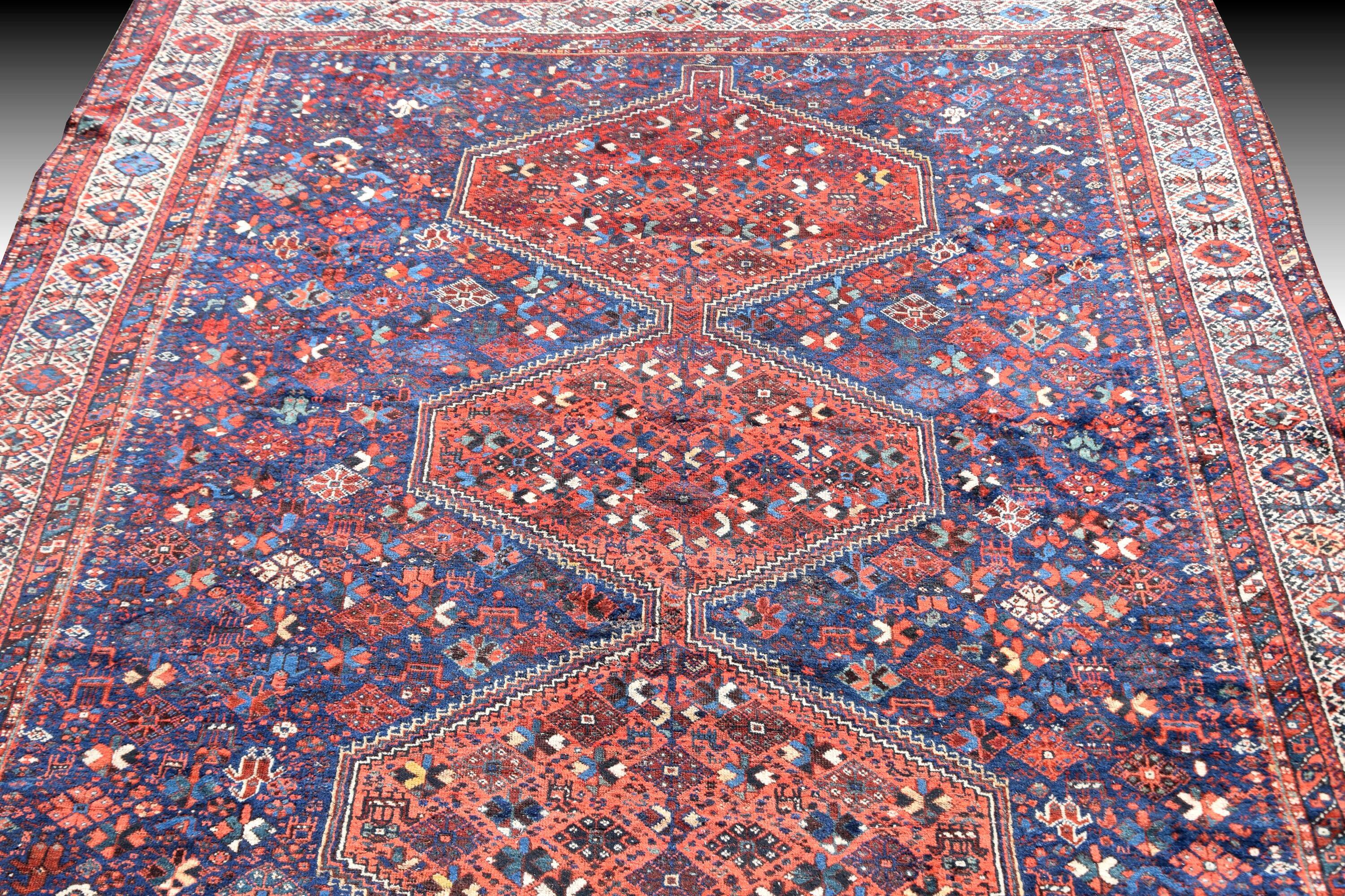 Oriental carpet Iran Shiraz, ancient Gashghaï - "Galerie Sardje"