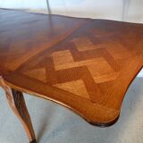 Extendable rectangular table Regency style in solid oak