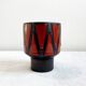 Wendelin Stahl 655-20 Red Brown Vase with Zig Zag Motif, German Studio Pottery with Red Triangles