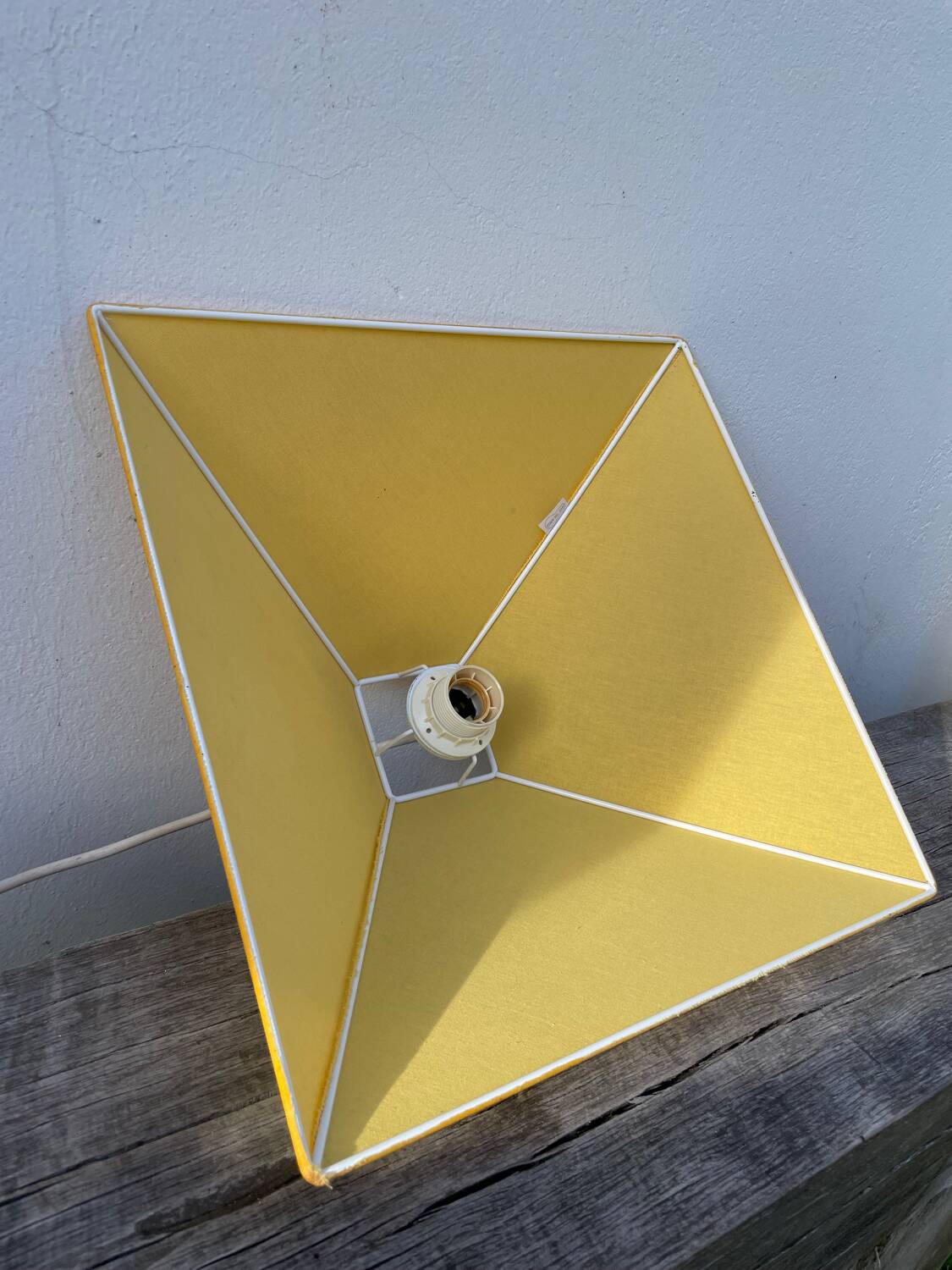 Yellow fabric pendant light 1990