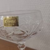 4 Champagne glasses in cut bohemian crystal Claudia