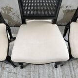 Set of 4 black lacquer chairs