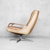 Swivel Leather Chairs by Carl Straub, 1950s, Set of 2