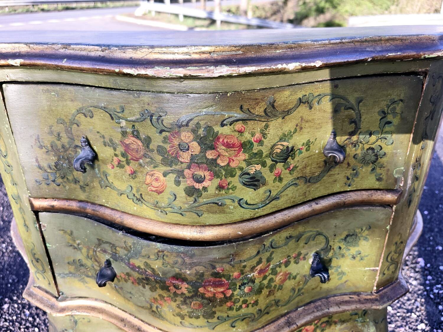 Antique vintage painted chest of drawers