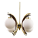 Mid-Century Modern Italian Brass and Opaline Chandelier