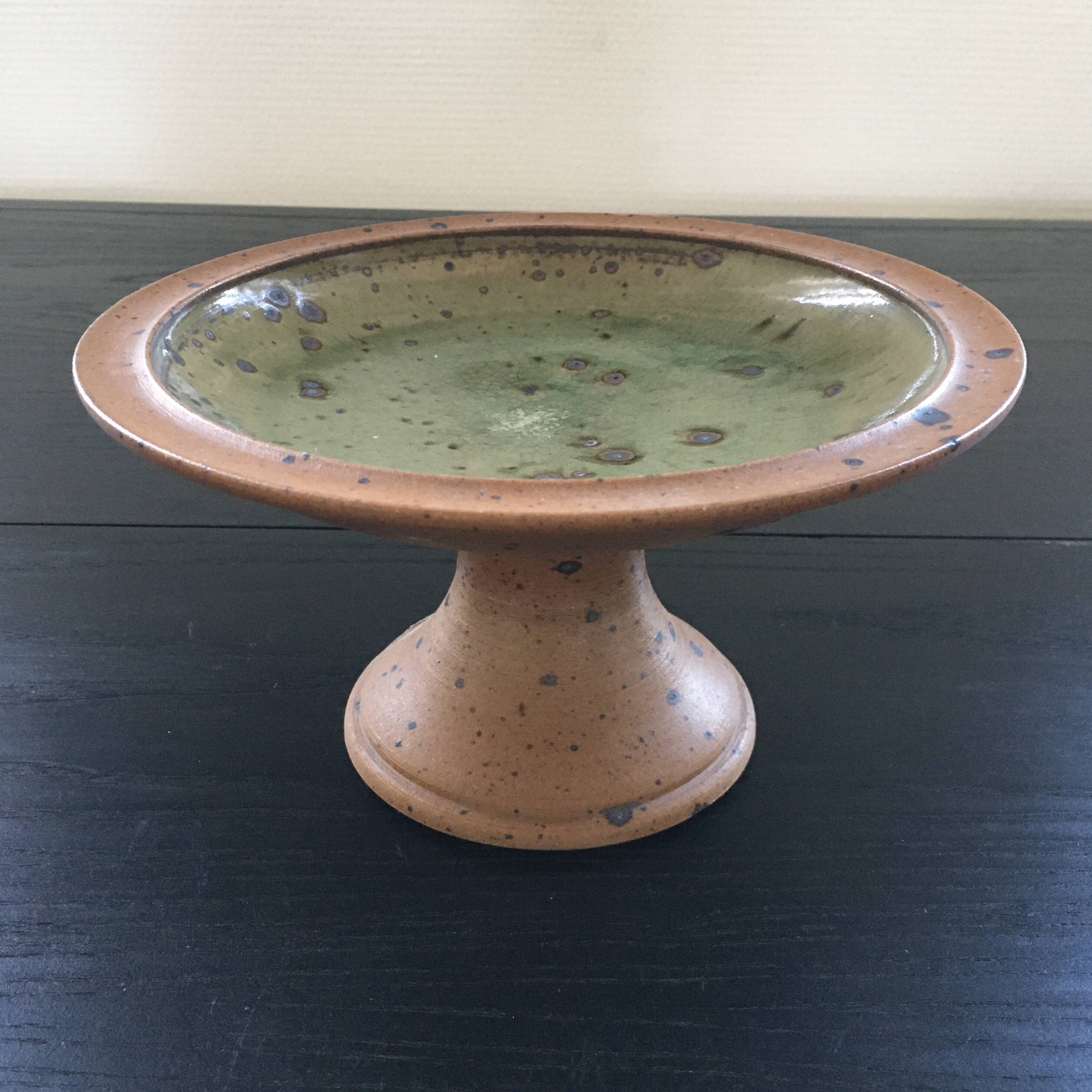 Stoneware footed bowl, Corsican crafts