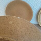 Set of 8 flat plates in Chantilly Longchamp sandstone France vintage