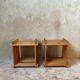 Pair of cubist pine bedside tables