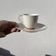 8 Art Deco white Limoges fine porcelain cups