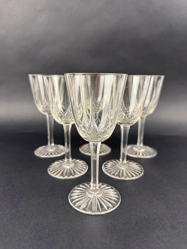 Baccarat, Epron service, set of 6 white wine glasses size 4.