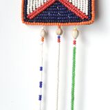 Massai wall decor in glass beads, 80s
