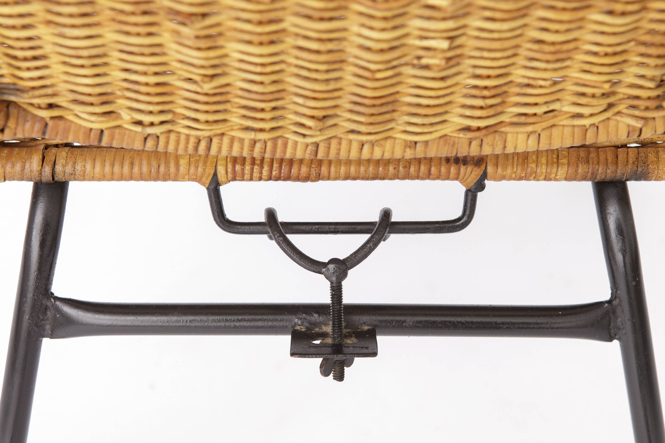 Chaises en osier vintage par Gianfranco Legler années 1950 | Ensemble de 3 en rotin suisse