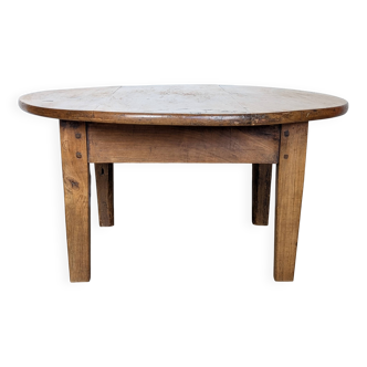 Round walnut coffee table