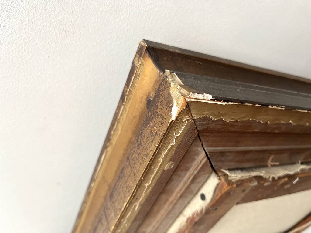 Oil on canvas of a still life with strawberries 1911, antique framed painting