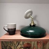 Tilting wall light in green opaline and ceramic