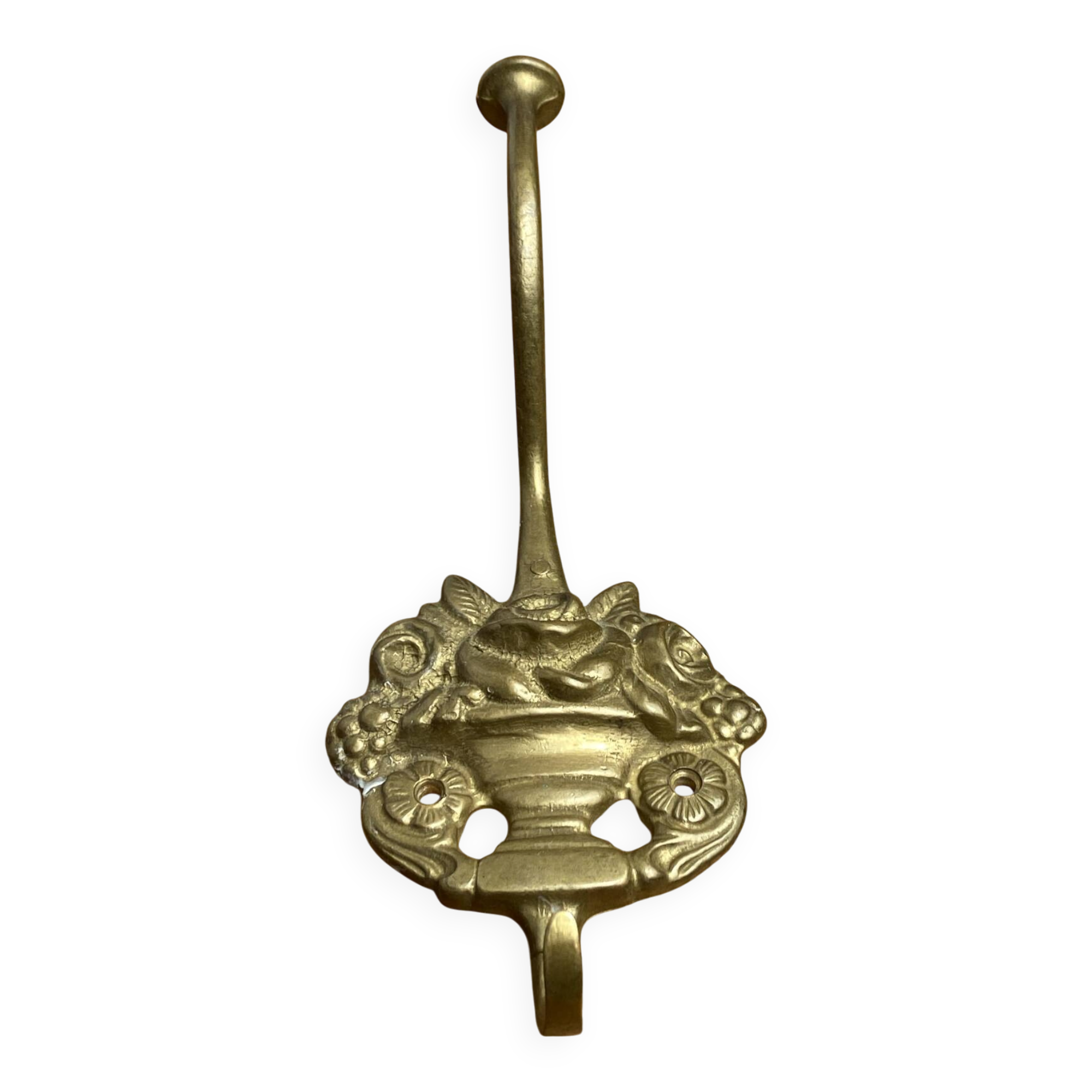 Wall-mounted brass hook