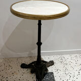 Table bistrot fonte marbre et laiton