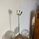 70s glass globe and metal pendant light