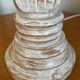 Wooden baluster lamp base with white cherry patina
