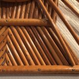 Ancien miroir en rotin vintage