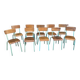 Lot de 10 chaises d'école 60s  industrielle école vintage collectivités mullca