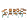 Set of 10 school chairs 60s industrial vintage school communities mullca