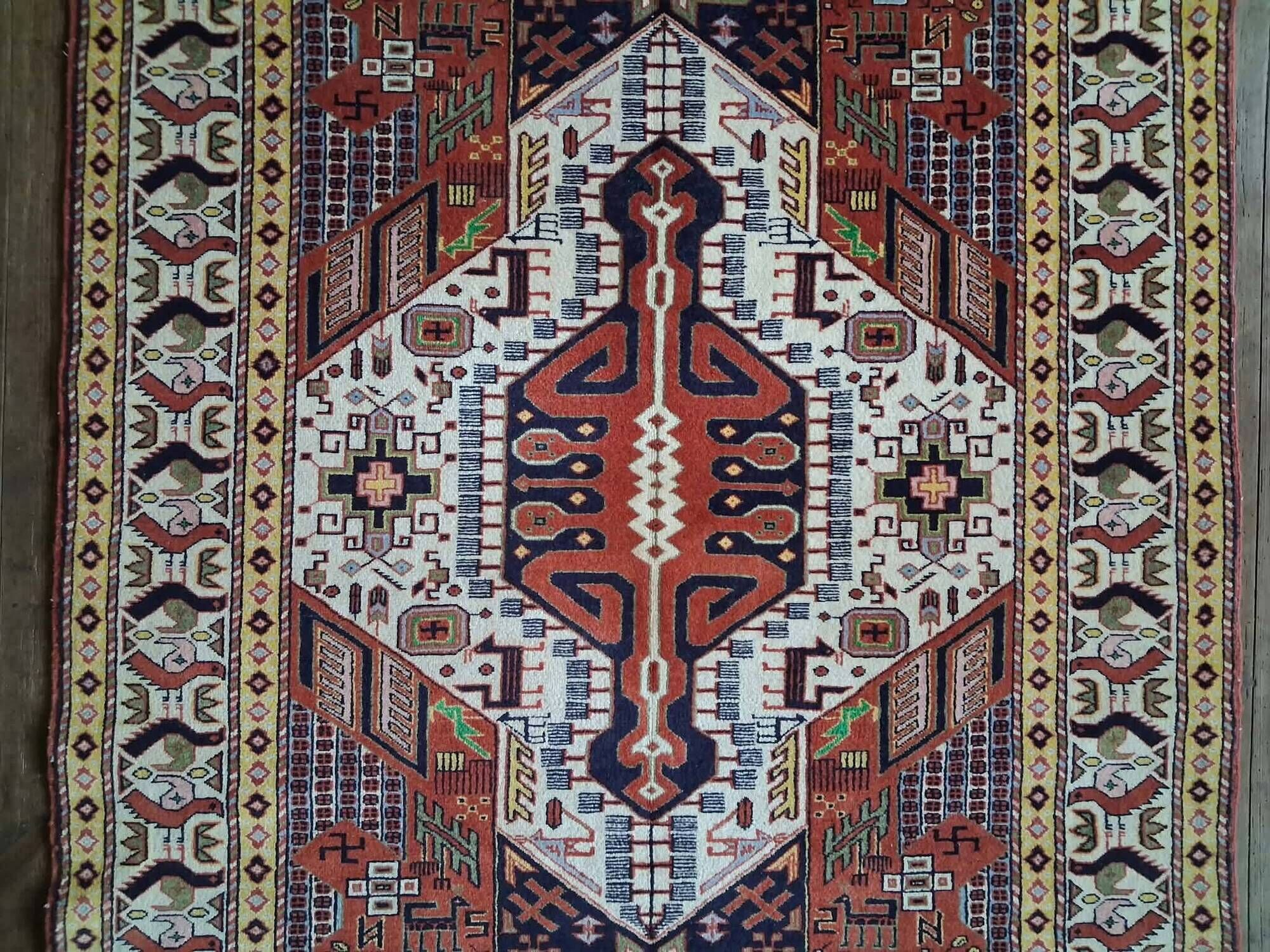 Handmade Persian Gutchan rug 192x128cm