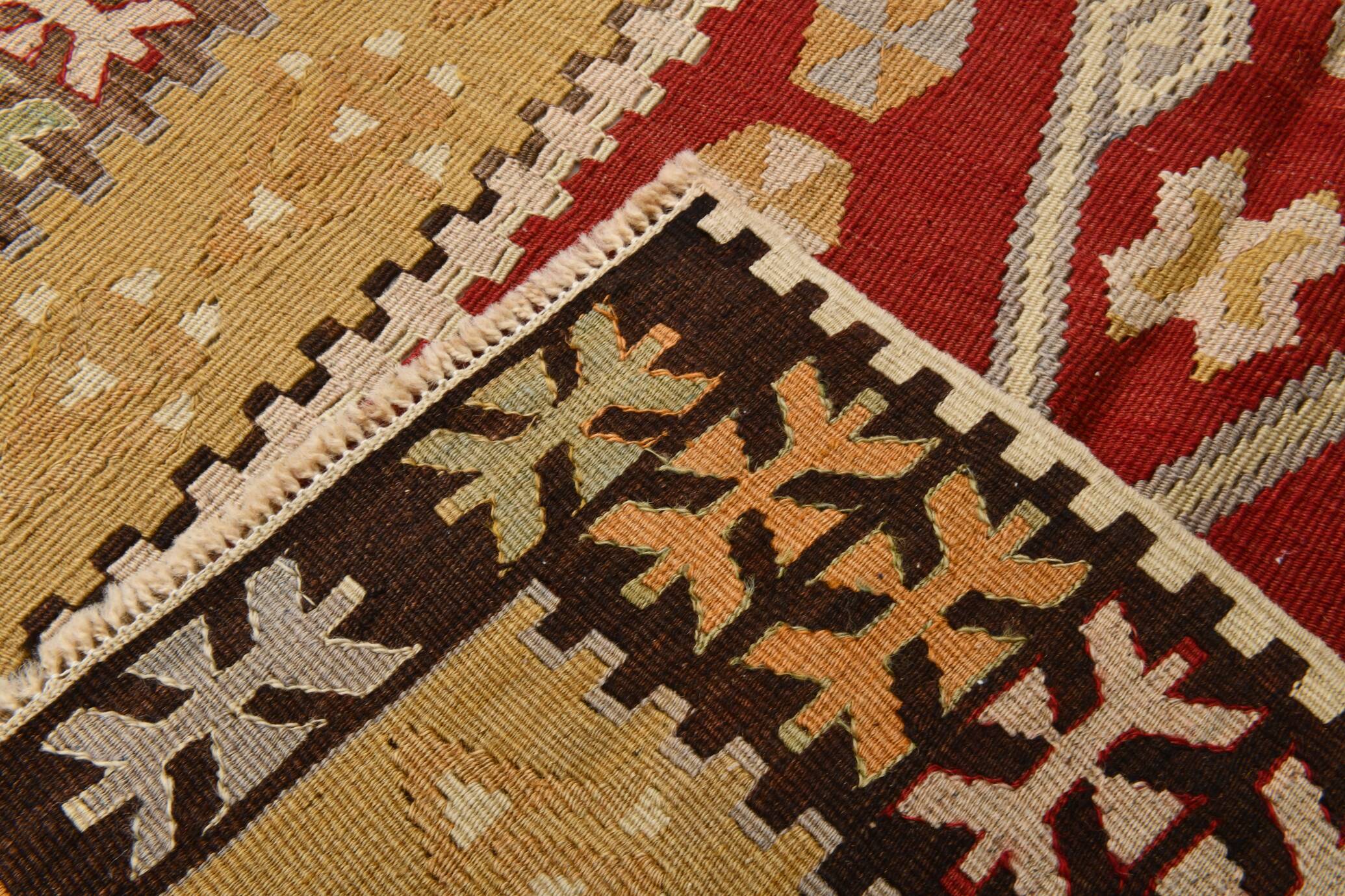 3x5 Small Size Vintage Kilim Area Rug, Ethnic Pattern Kilim, 95x143 cm