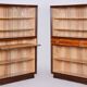 Bibliothèques Art Déco vintage en frêne et acajou, années 1940, ensemble de 2
