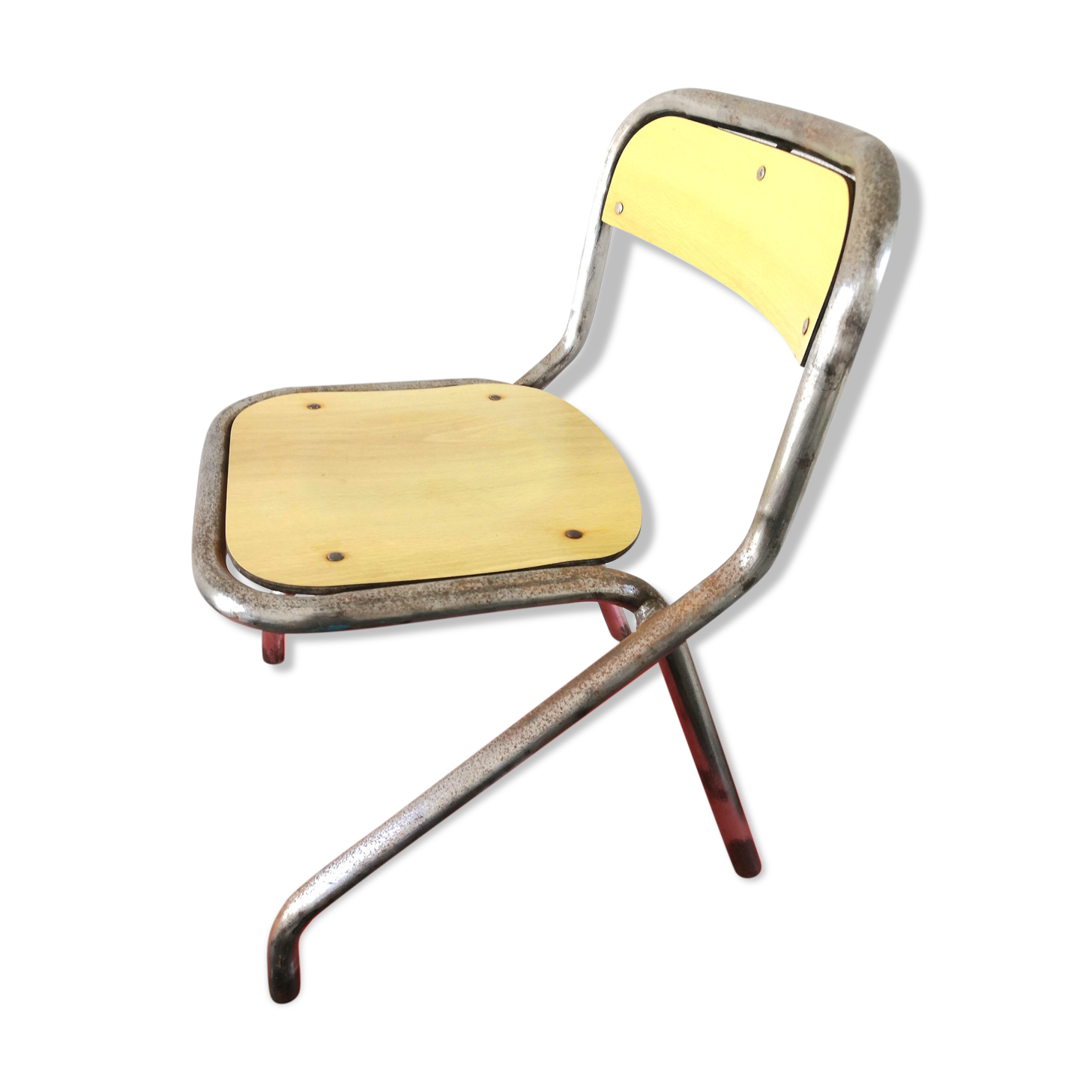 Chaise d'écolier, enfant en acier design années 50