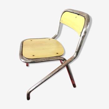 Chaise d'écolier, enfant en acier design années 50