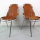 2 chaises d'appoint en cuir originales, 1960