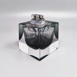 1960s grey table lighter in Murano Sommerso glass by Flavio Poli for Seguso