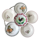 Lot de 6 assiettes creuses dépareillées Salins, Digoin Sarreguemines modèle "Agreste" et Moulin des