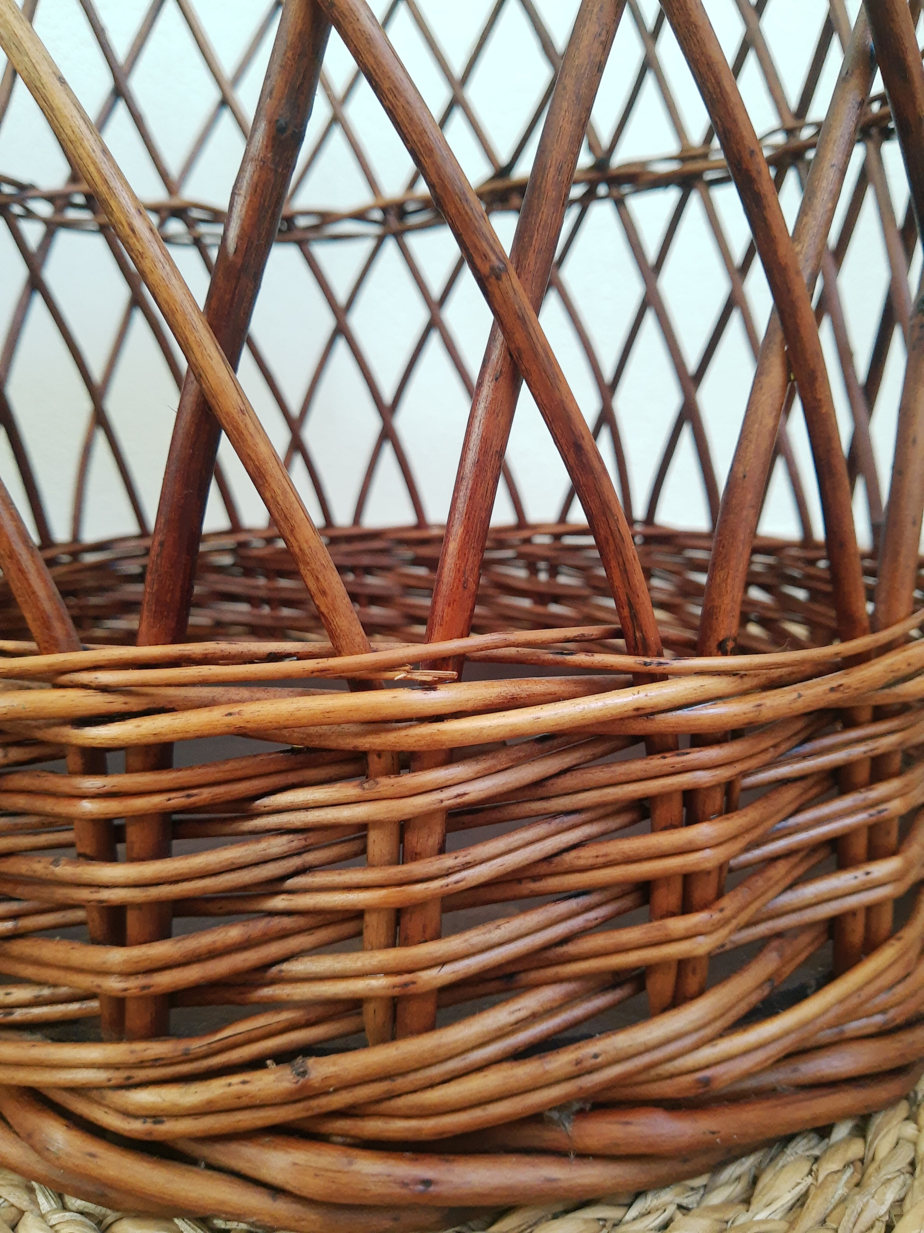 Large basket / laundry basket - vintage wicker toy basket