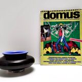 Iridescent Black and Azure Cased Glass Vase, Italy