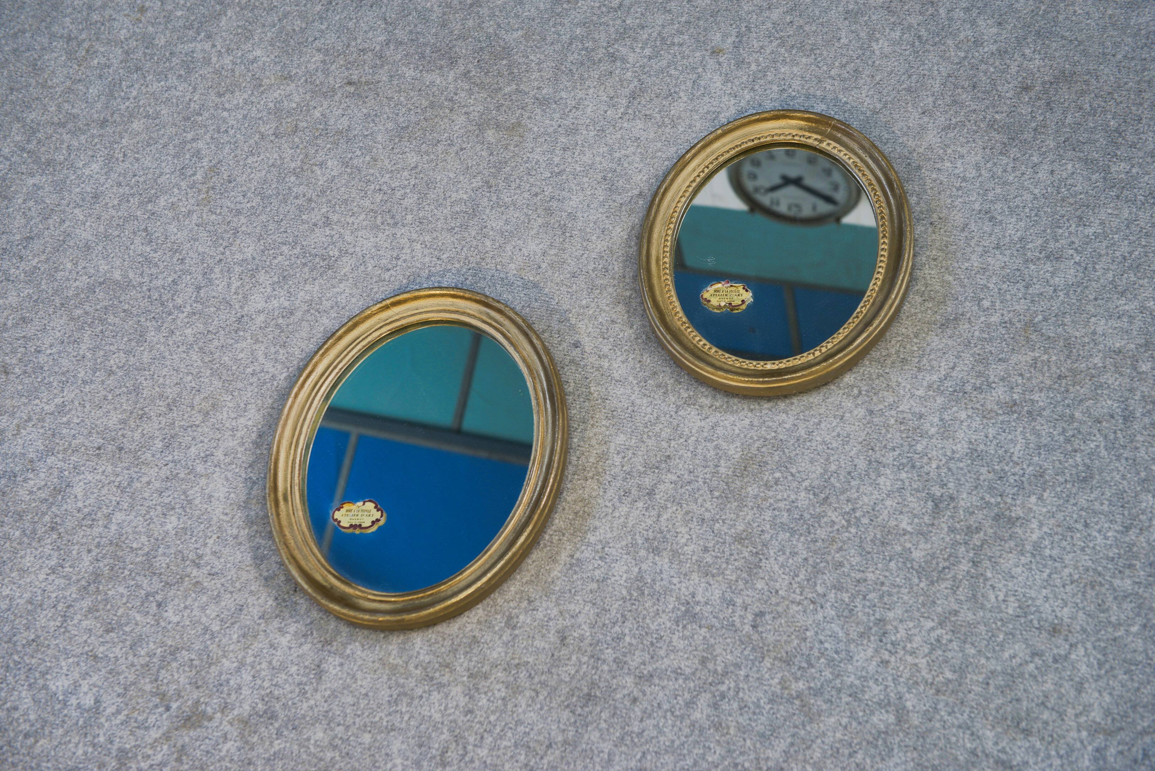 Paire de miroirs ovales, 1950