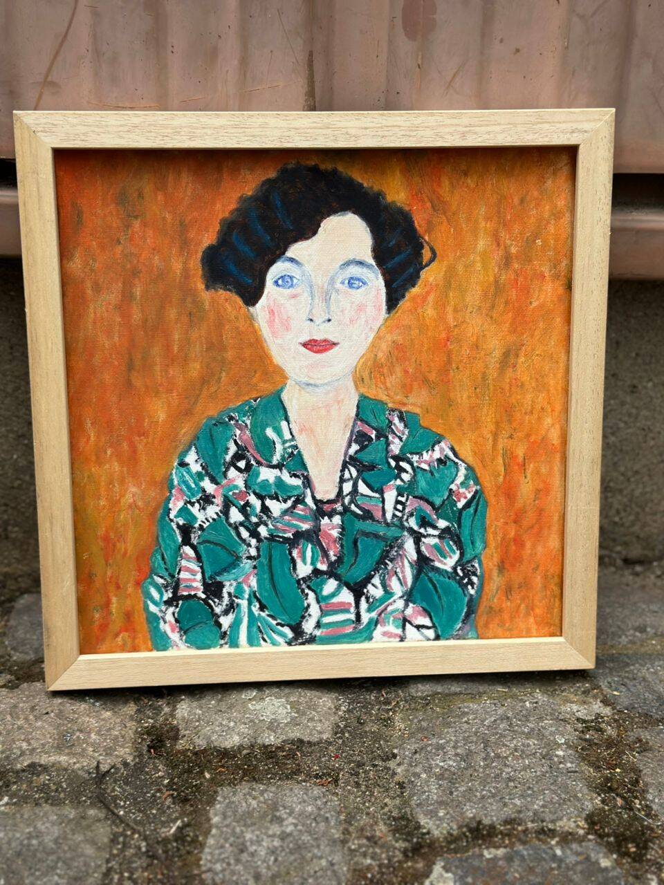 5 tableaux, reproductions peintes à la main hommage à Gustav Klimt