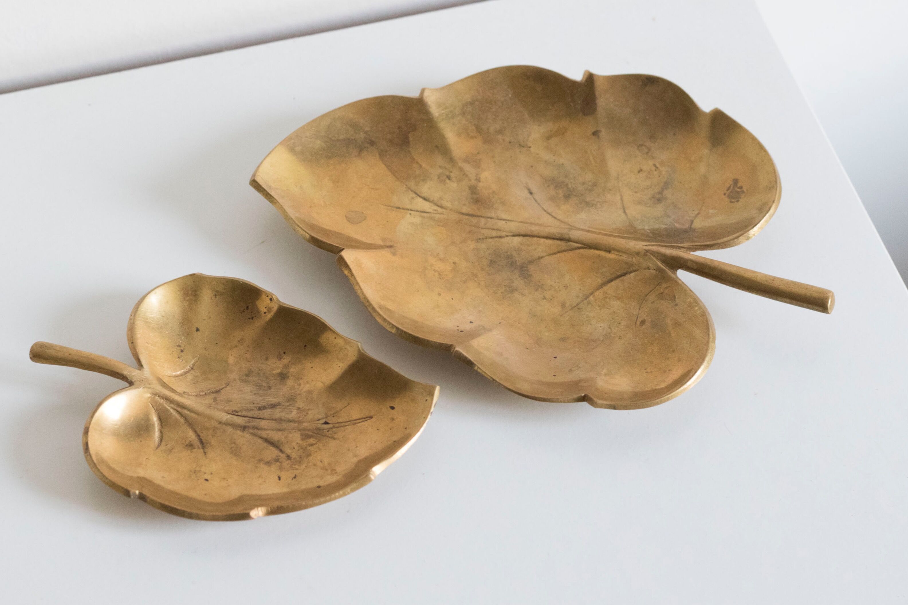 Empty old brass leaf bags