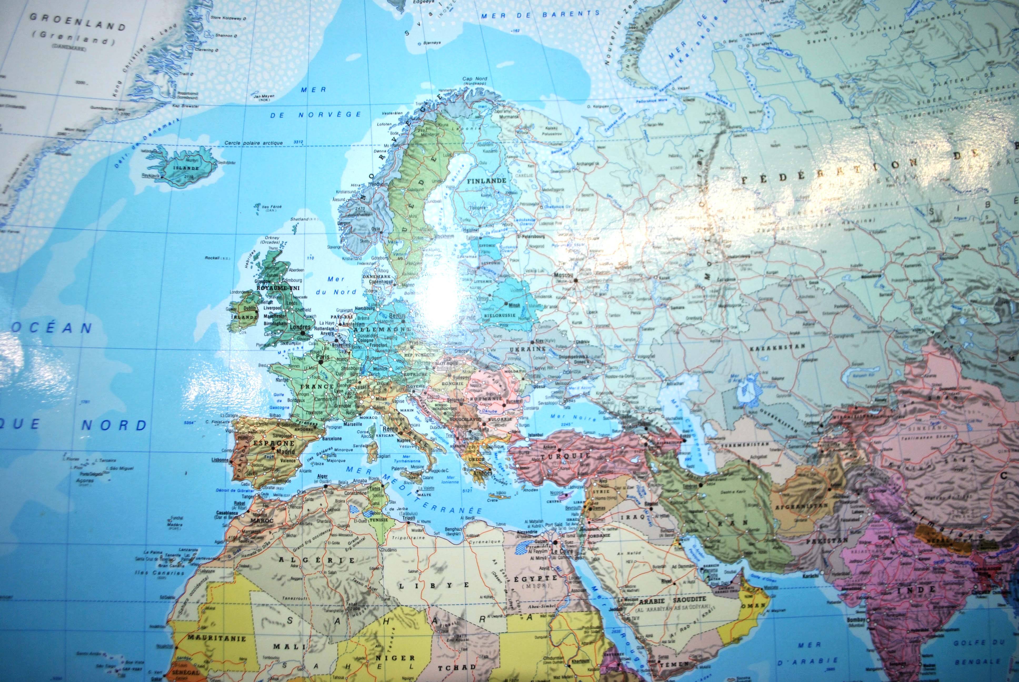 Carte Du Monde Planisphère Détaillée - Format 99 X 60 Cm, Parfaite Pour La Décoration Ou L'Apprentissage