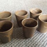 Series of 6 sandstone cups